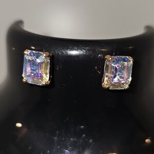 Golden and Iridescent Stud Earrings